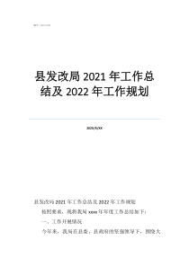 改革创新工作总结县发改局2021年工作总结及2022年工作规划