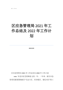 应急处置工作总结区应急管理局2021年工作总结及2022年工作计划