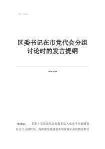 区委书记在市党代会分组讨论时的发言提纲