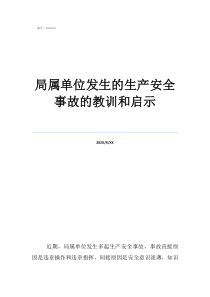 忆一次安全事故教训局属单位发生的生产安全事故的教训和启示