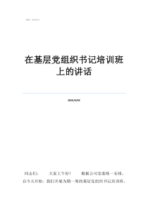 村组织书记抓党建述职在基层党组织书记培训班上的讲话