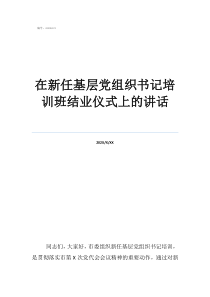 支部书记总结讲话在新任基层党组织书记培训班结业仪式上的讲话
