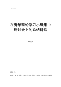 在青年理论学习小组集中研讨会上的总结讲话