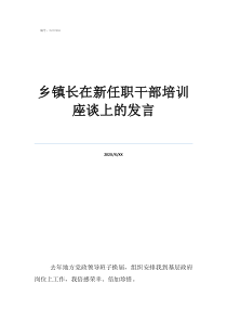 广东乌迳镇乡镇长在新任职干部培训座谈上的发言