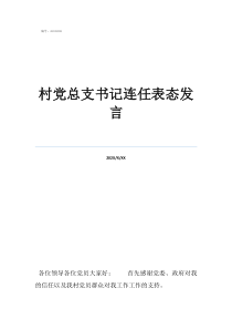 村党总支书记连任表态发言