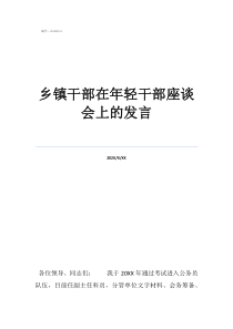 八一座谈会个人简短发乡镇干部在年轻干部座谈会上的发言