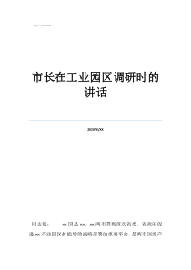 妇联选举结束领导讲话市长在工业园区调研时的讲话