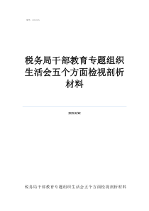 严真细实快自我剖析税务局干部教育专题组织生活会五个方面检视剖析材料