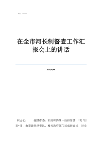 企业督查工作总结在全市河长制督查工作汇报会上的讲话