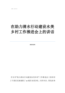 助力乡村振兴口号在助力清水行动建设水美乡村工作推进会上的讲话