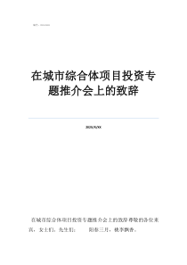 家族聚会简短讲话在城市综合体项目投资专题推介会上的致辞