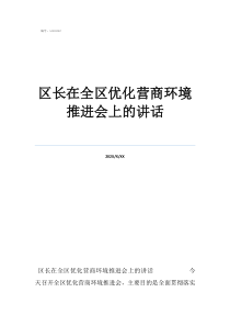 万全区长戴简介区长在全区优化营商环境推进会上的讲话