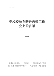 一页a4纸讲话多长时学校校长在新进教师工作会上的讲话