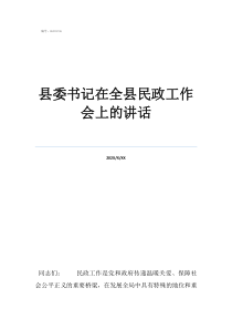 环县2022年干部公县委书记在全县民政工作会上的讲话