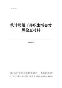 专题组织生活会对照检统计局组干部织生活会对照检查材料