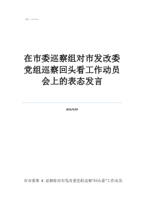 巡察办主任有实权吗在市委巡察组对市发改委党组巡察回头看工作动员会上的表态发言
