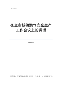 燃气安全在全市城镇燃气安全生产工作会议上的讲话