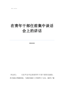 被谈话人在青年干部任前集中谈话会上的讲话