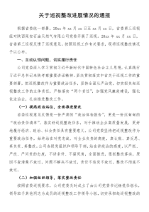 关于巡视整改进展情况的通报