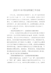 2020年度XX支部党建工作总结