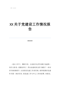 关于党建设工作情况报告