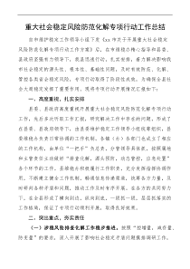 重大社会稳定风险防范化解专项行动工作总结docx