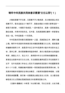 铸牢民族共同体意识学习心得体会docx