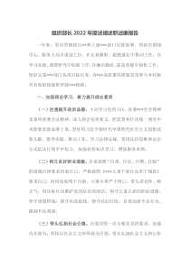 组织部长2022年度述德述职述廉报告docx