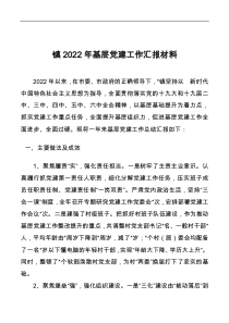 镇2022年基层党建工作汇报材料docx