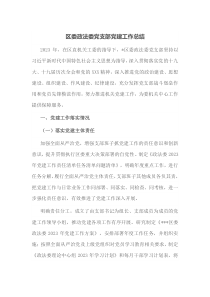 区委政法委党支部党建工作总结docx