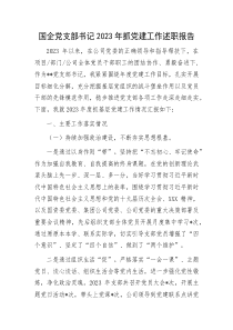 国企党支部书记2023年抓党建工作述职报告docx