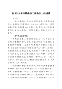 在2023年市委经济工作会议上的讲话docx