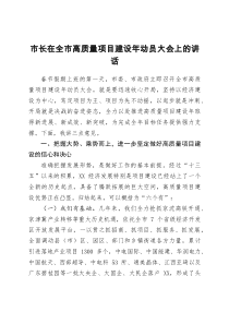 市长在全市高质量项目建设年动员大会上的讲话docx