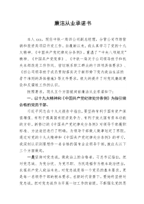 廉洁从业承诺书doc