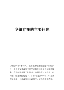 乡镇存在的主要问题