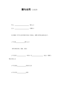 公司企业赠与合同（公民类）