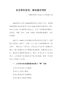 XX集团先进安全经验分享材料