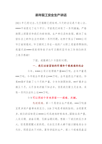 元旦复工领导安全生产讲话