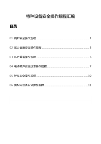 特种设备安全操作规程汇编