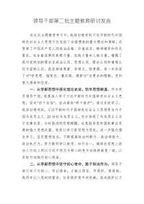 领导干部第二批主题教育研讨发言（特色社会主义思想）