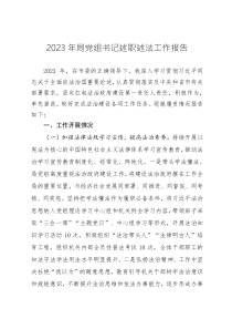 2023年局党组书记述职述法工作报告