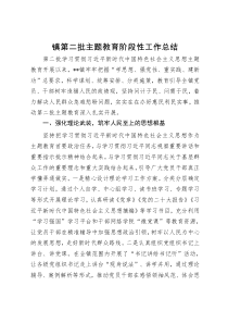 镇第二批主题教育阶段性工作总结（特色社会主义思想）