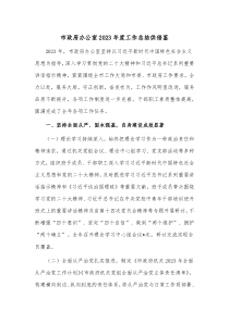 市政府办公室2023年度工作总结供借鉴