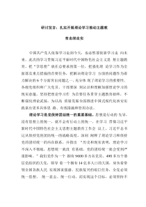 研讨发言：扎实开展理论学习 推动主题教育走深走实