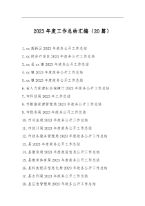 2023年度工作总结汇编（20篇）