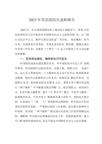 2023年市法院院长述职报告