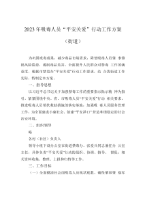 2023年吸毒人员“平安关爱”行动工作方案（街道）