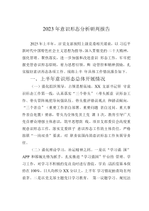 2023年意识形态分析研判报告