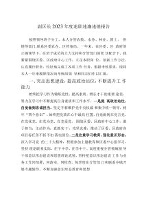 副区长2023年度述职述廉述德报告