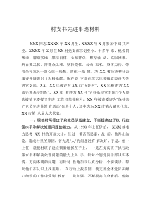 村支书先进事迹材料
